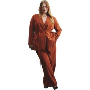 ELOQUII Women’s Plus Size Tall Cuff Trouser(Terracotta)