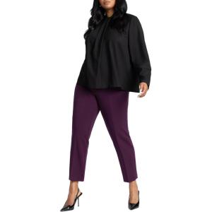 ELOQUII Women’s Plus Size The 365 Semi Stretch Slim Leg Pant(Potent Purple)