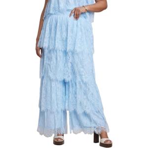 ELOQUII Women’s Plus Size Tiered Lace Pant(Ice Water)