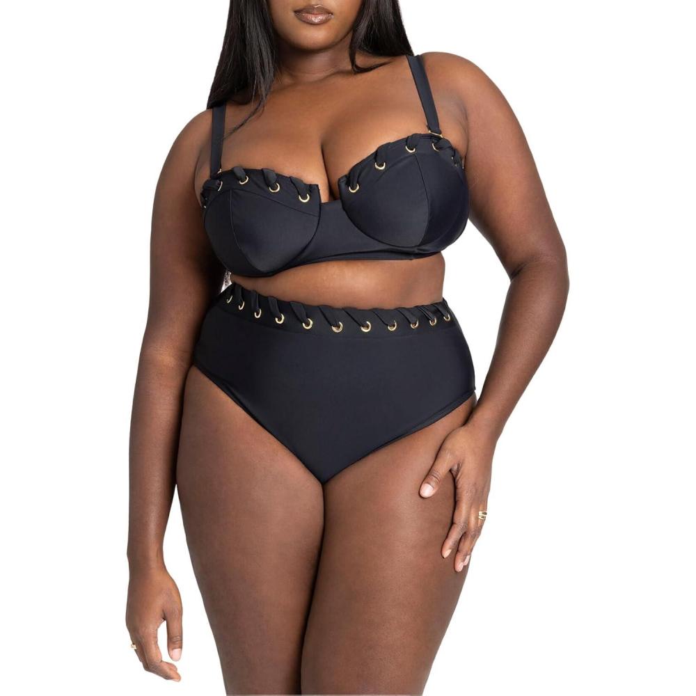 imageELOQUII Womens Plus Size Grommet Detail Bikini Bottom
