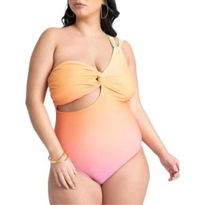 ELOQUII Women’s Plus Size One Strap Cutout Detail One Piece