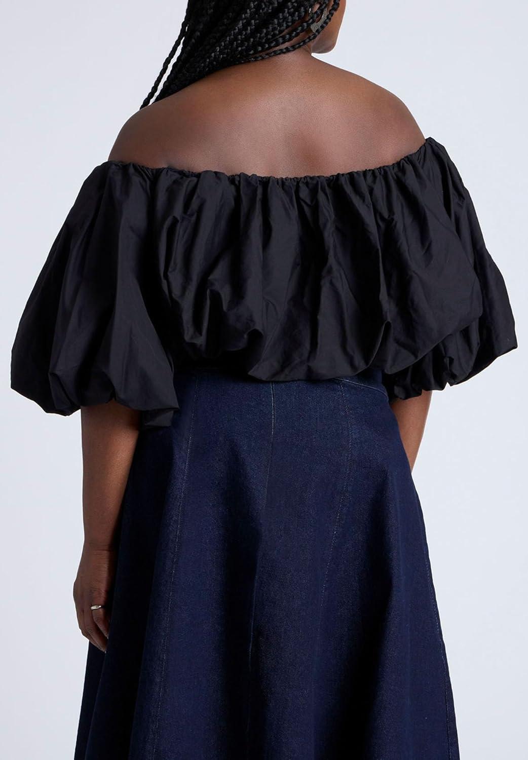 imageELOQUII Womens Plus Size Bubble TopBlack Onyx