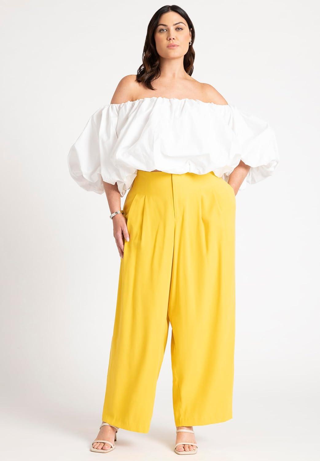 imageELOQUII Womens Plus Size Bubble TopPowder White