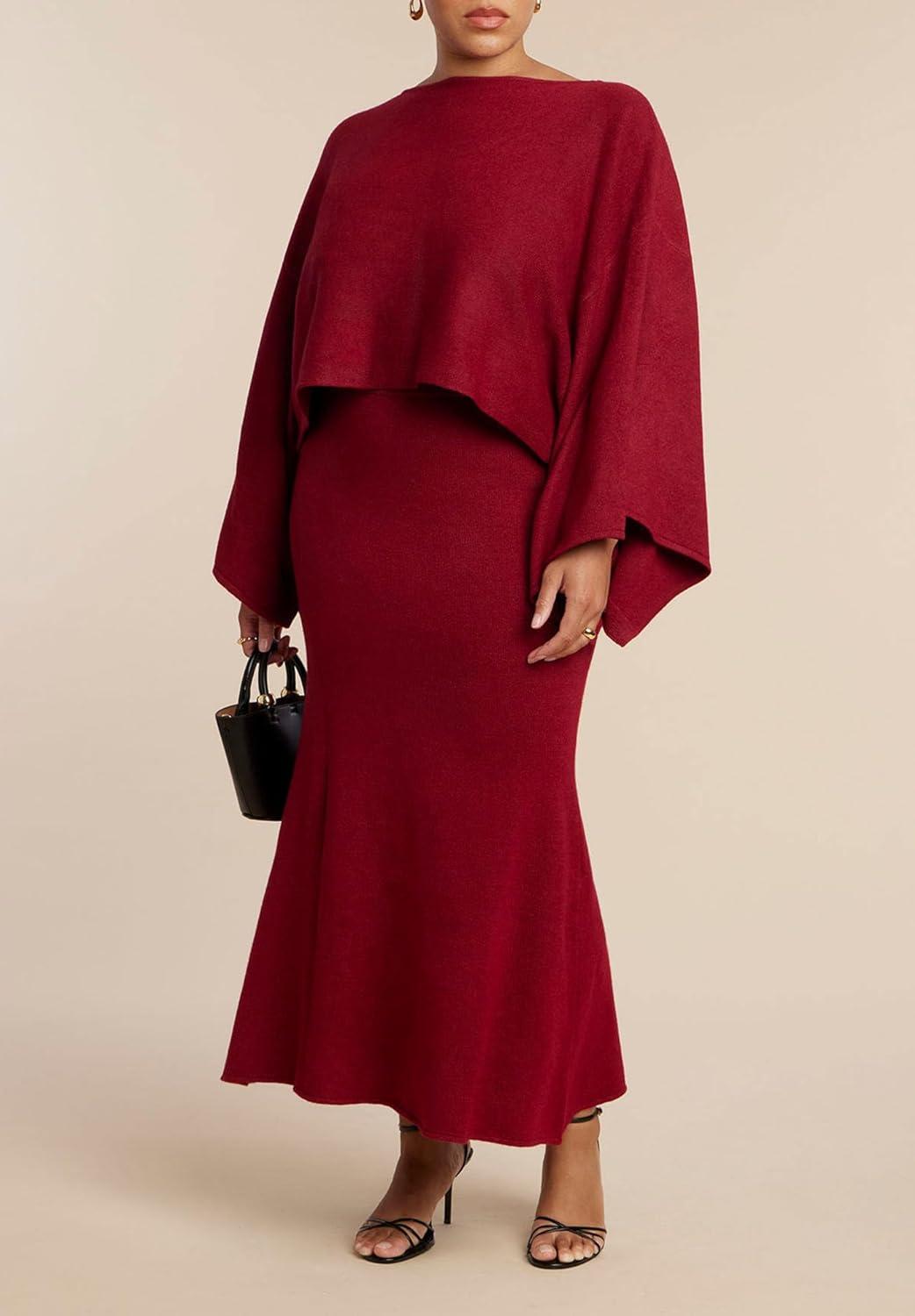 imageELOQUII Womens Plus Size Draped Cropped SweaterRumba Red