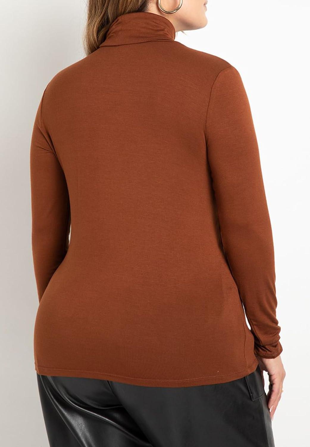 imageELOQUII Womens Plus Size Layering TurtleneckSoft White