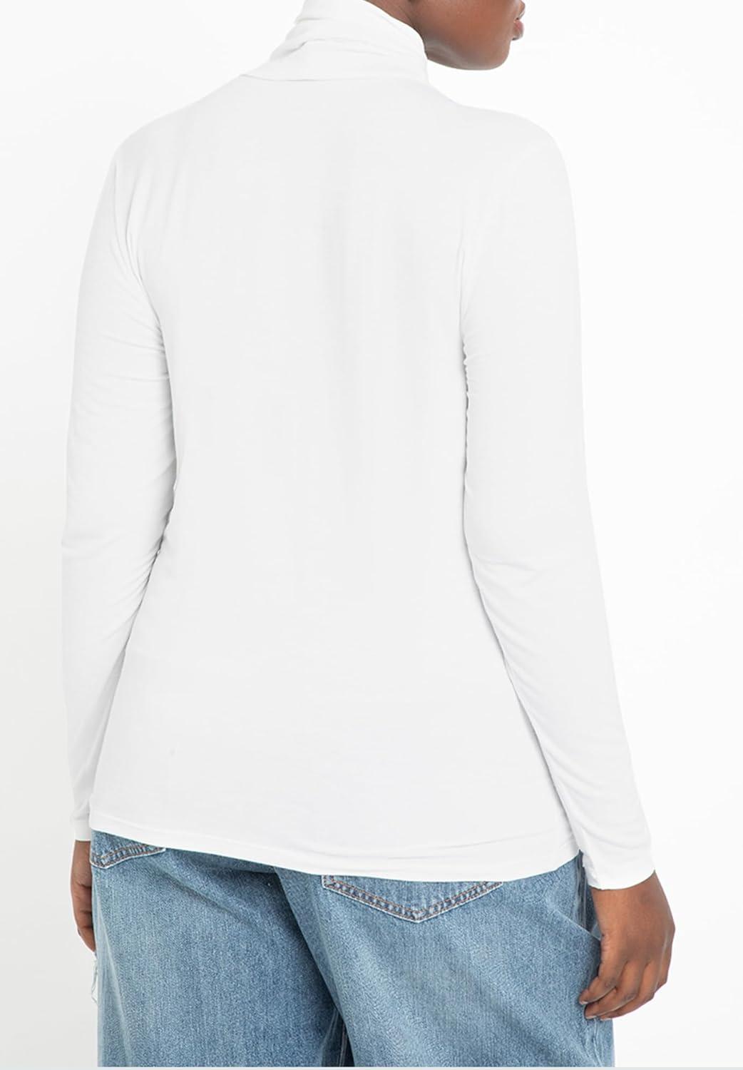 imageELOQUII Womens Plus Size Layering TurtleneckSoft White
