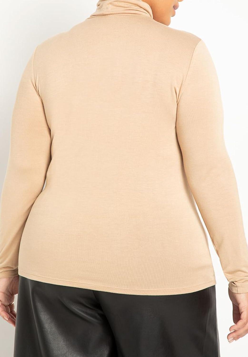 imageELOQUII Womens Plus Size Layering TurtleneckSoft White
