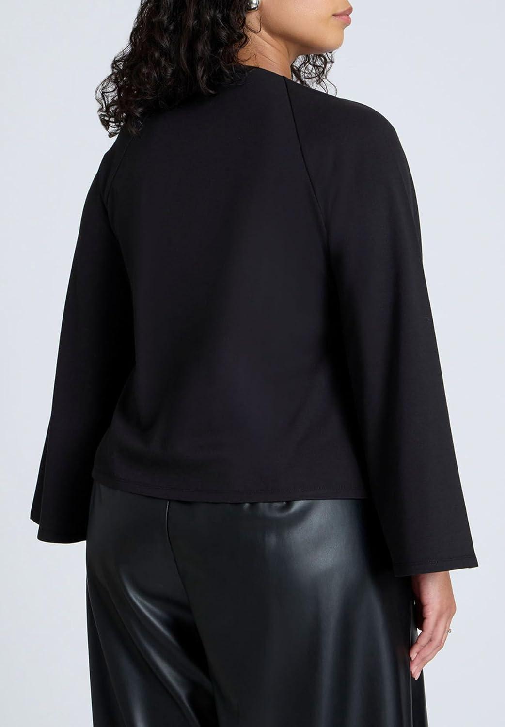 imageELOQUII Womens Plus Size Square Neck Seam Detail TopBlack Onyx
