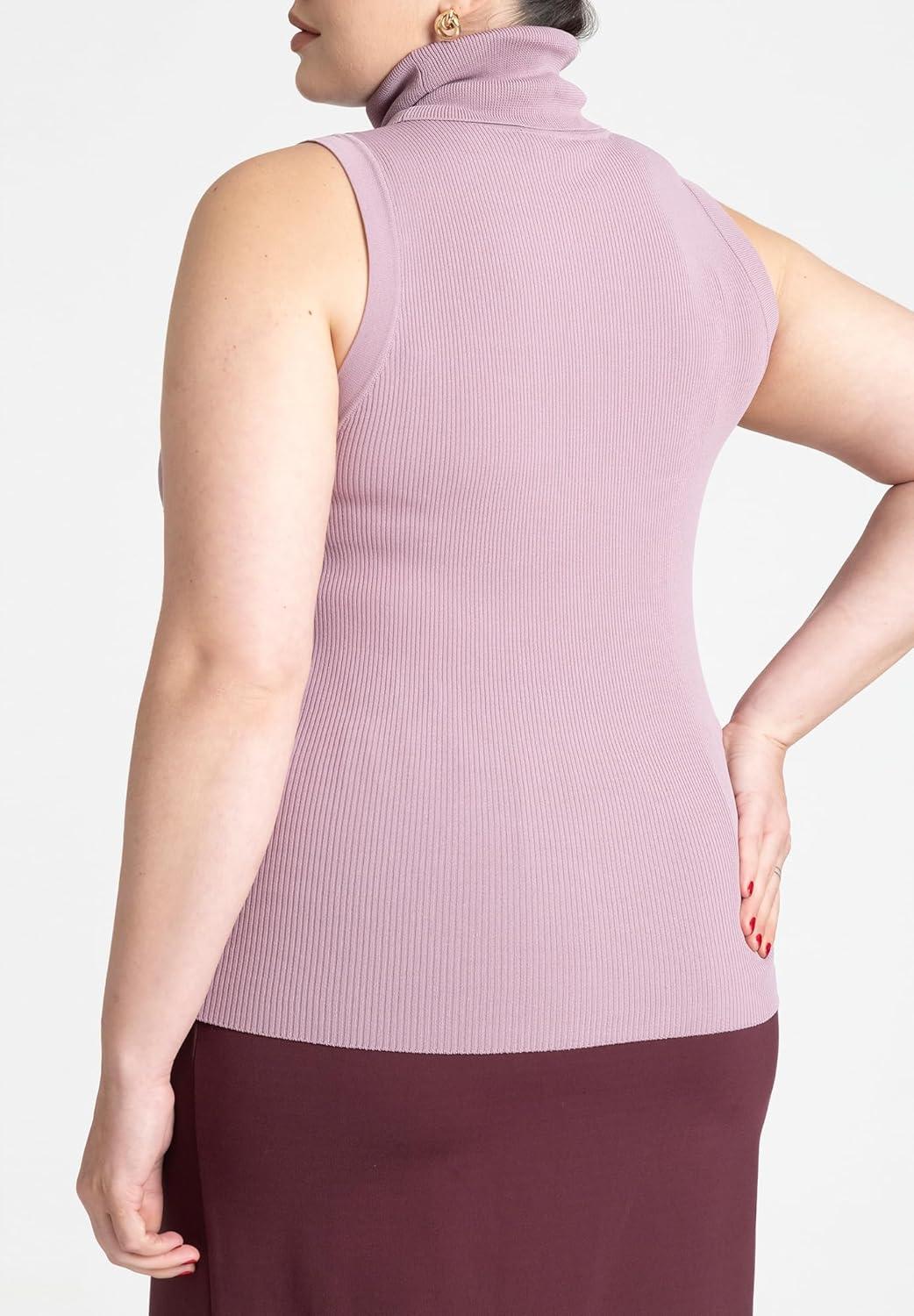 imageELOQUII Womens Plus Size Turtleneck Layering SweaterWarm Chestnut