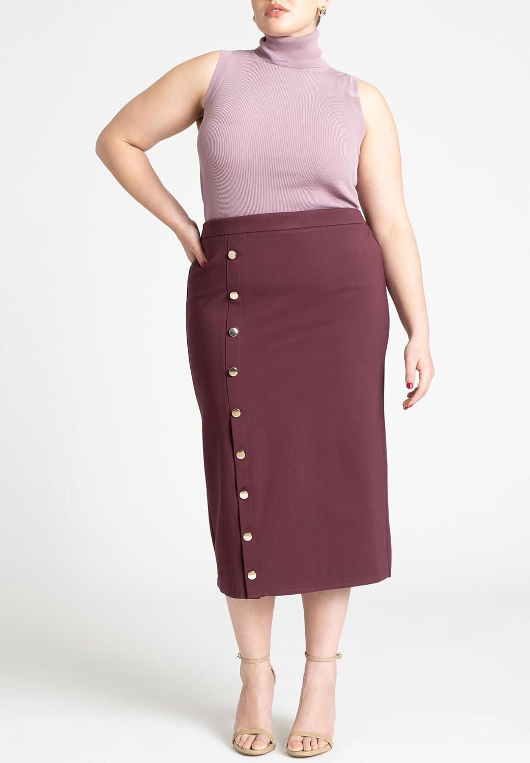 imageELOQUII Womens Plus Size Turtleneck Layering SweaterWarm Chestnut