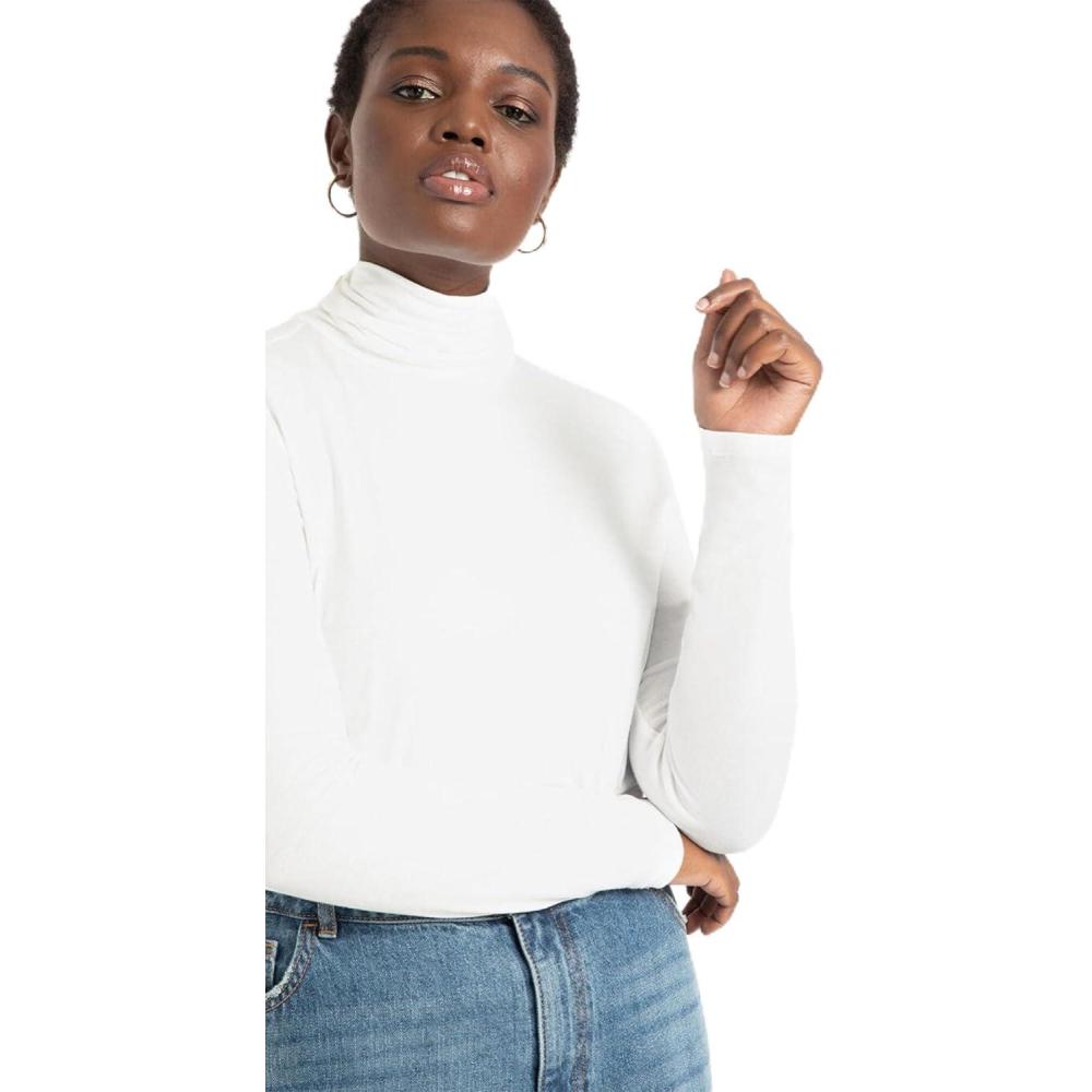 imageELOQUII Womens Plus Size Layering TurtleneckSoft White