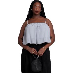 ELOQUII Women’s Plus Size Bubble Top(Storm Blue)