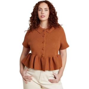 ELOQUII Women’s Plus Size Short Sleeve Cardigan with Peplum
