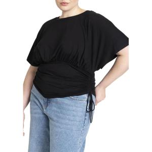 ELOQUII Women’s Plus Size wrap Sleeve Tee(Black Onyx)