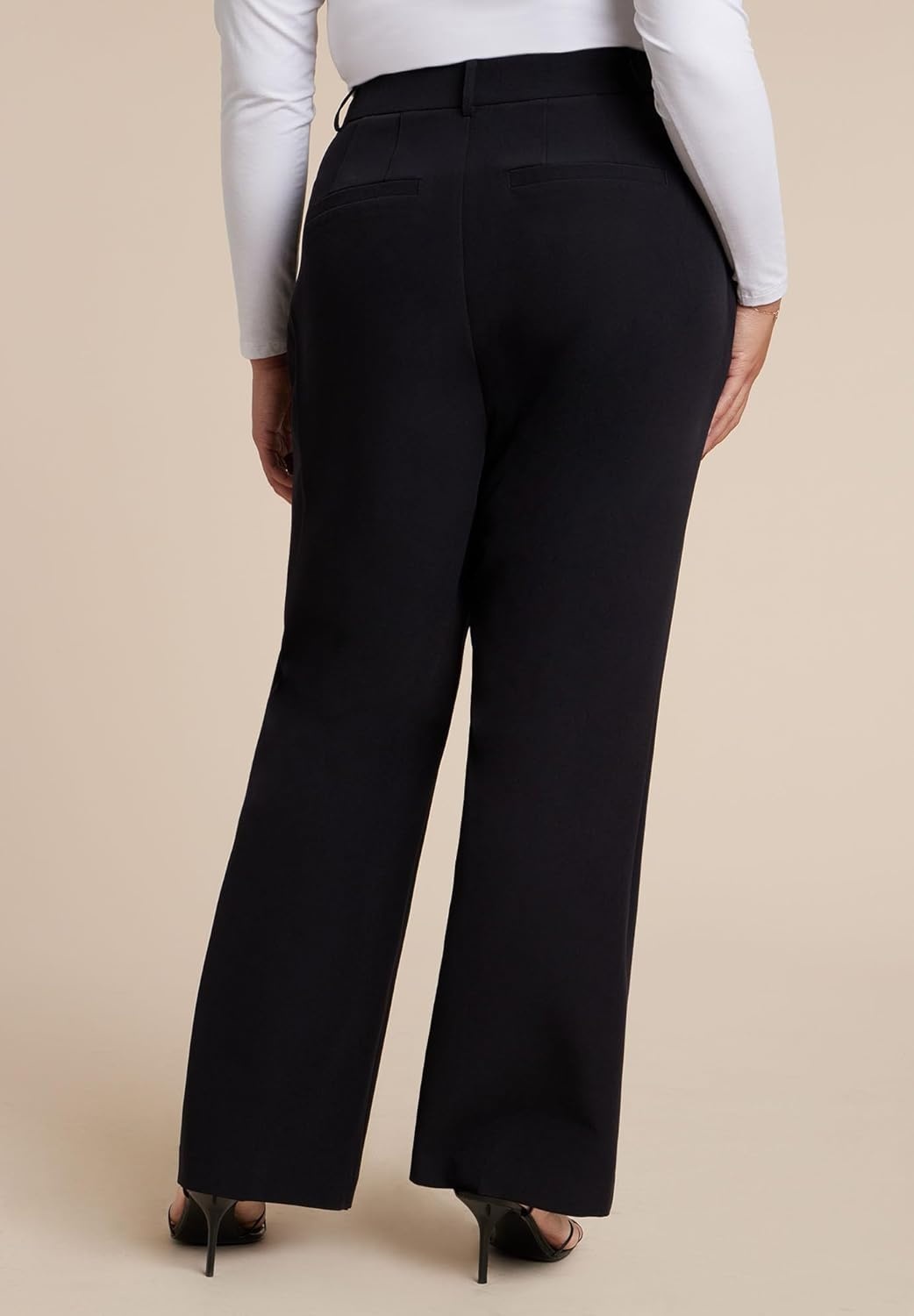 imageELOQUII Womens Plus Size Flare Leg TrouserBlack Onyx