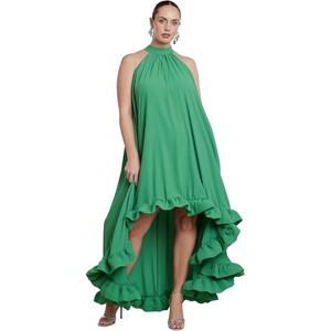 ELOQUII Women’s Plus Size High Low Dramatic Ruffle Detail Dress(Mint Green)